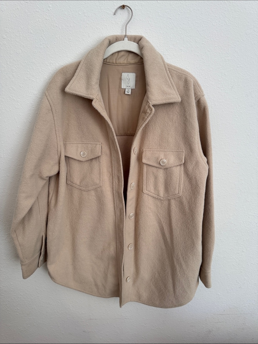 Joie Beige Button-Front Women’s Jacket Coat